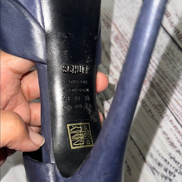 SCHUTZ Blue Stiletto Heels with Platform - Picture 3 of 6